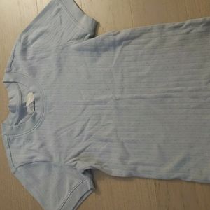 Everlane the organic cotton pointelle tee in smoke, small